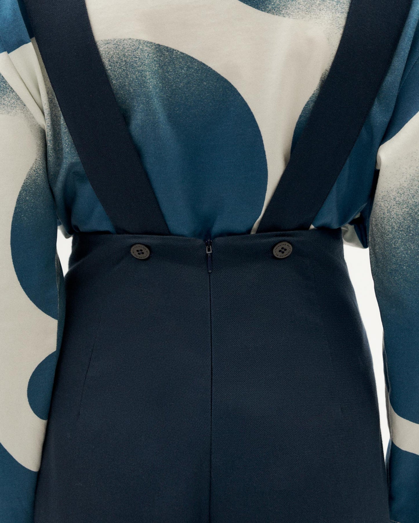 Salopette en coton bio | bleu "blueberry pia jumpsuit grey"