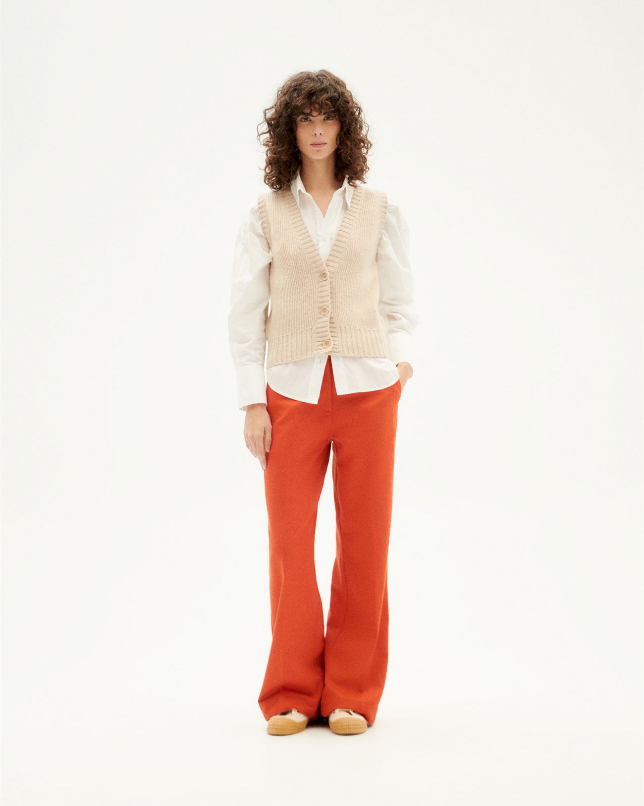 Pantalon ample en coton bio | Orange "pumpkin hermione pants"