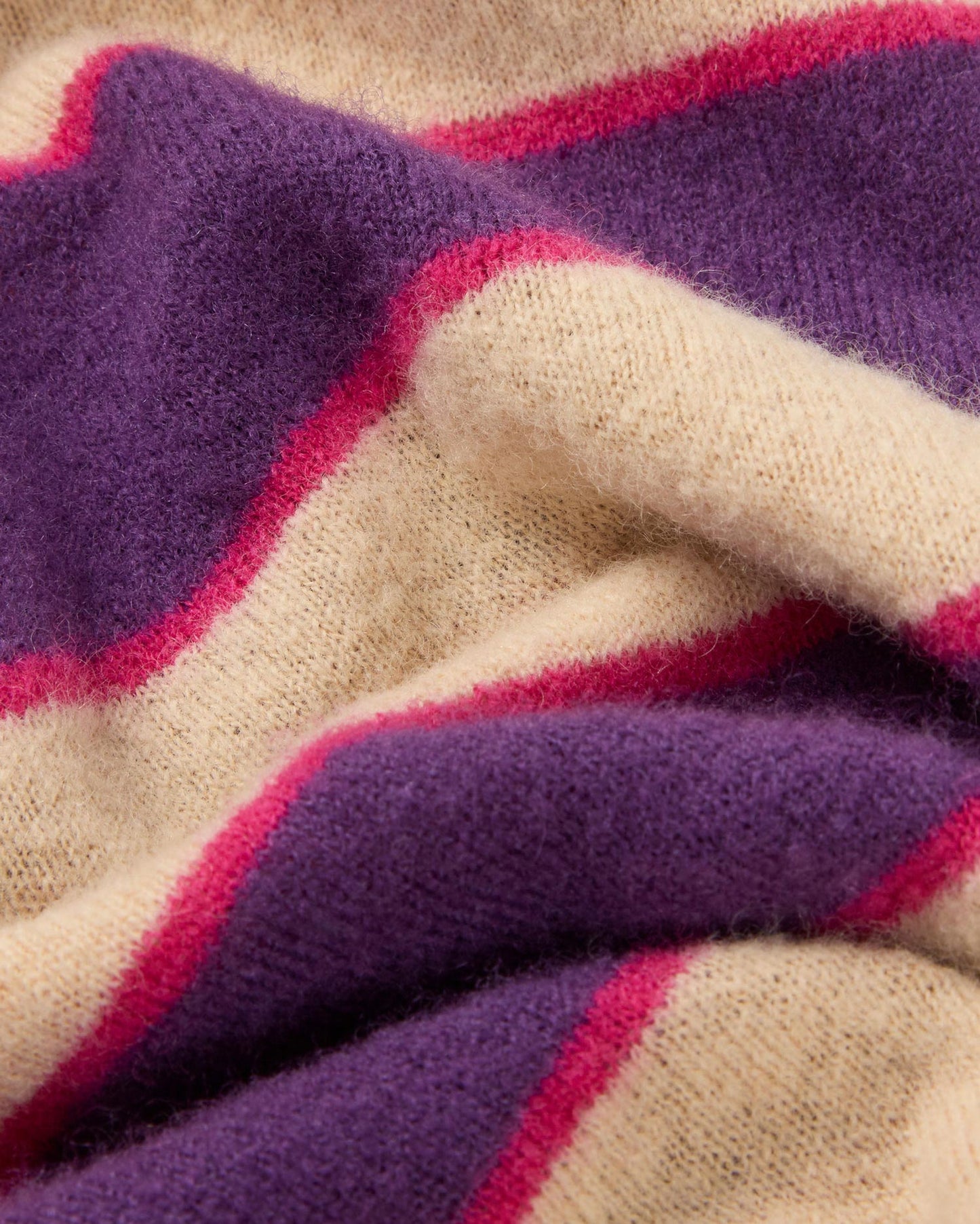 Pull en laine mérinos et matière recyclée | Rayé violet "violet stripes zoe knitted sweater"