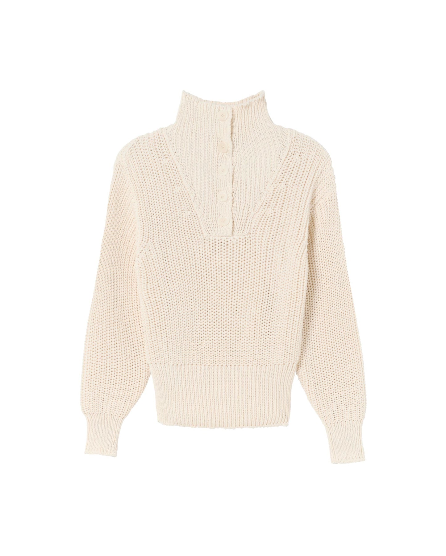 Pull ample col haut en matières recyclées | Blanc "white susi knitted sweater"