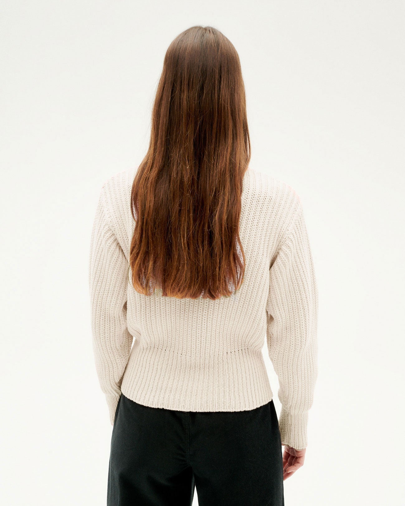 Pull ample col haut en matières recyclées | Blanc "white susi knitted sweater"