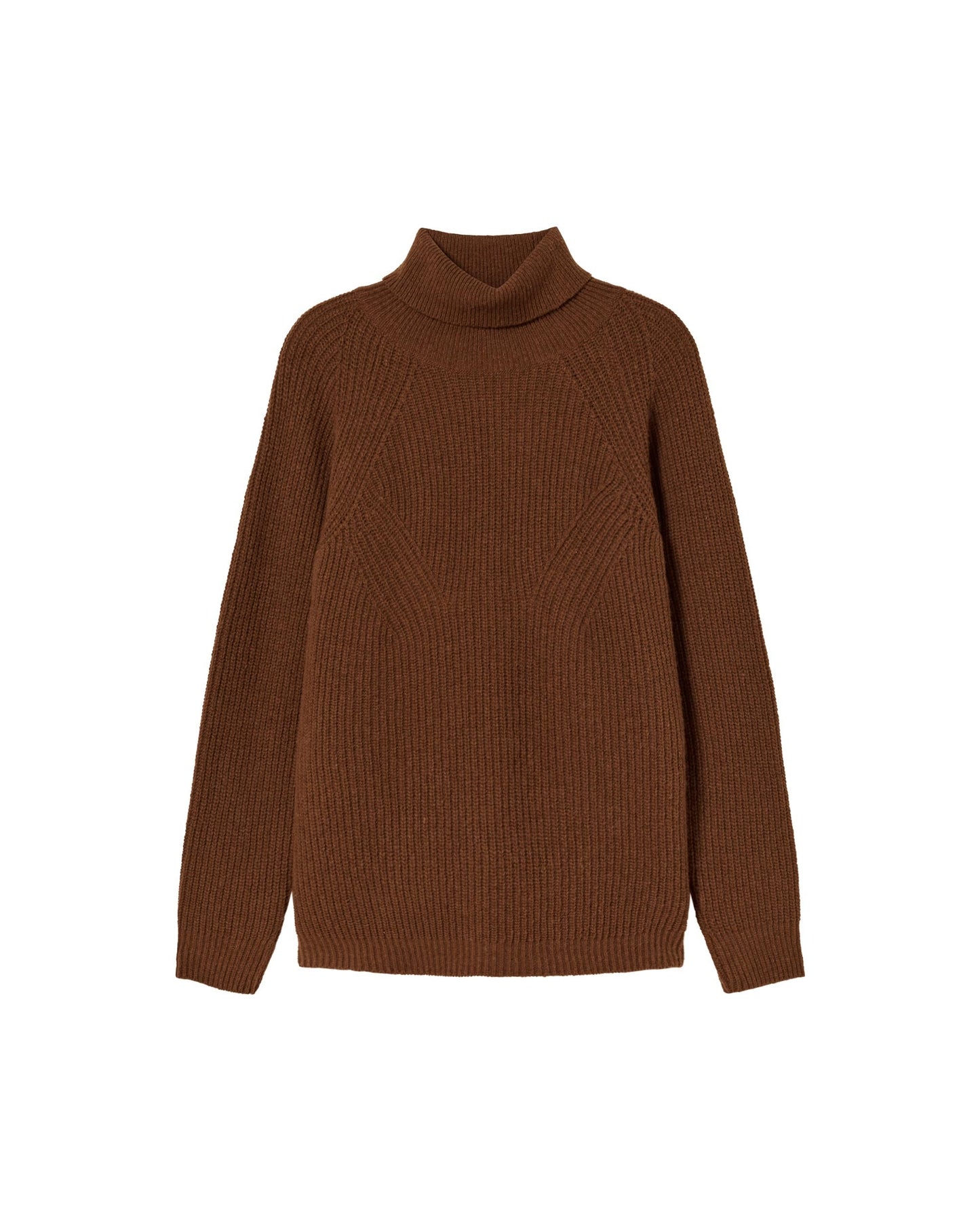 Pull maille col roulé en laine certifiée | marron "brown matilda knitted sweater"