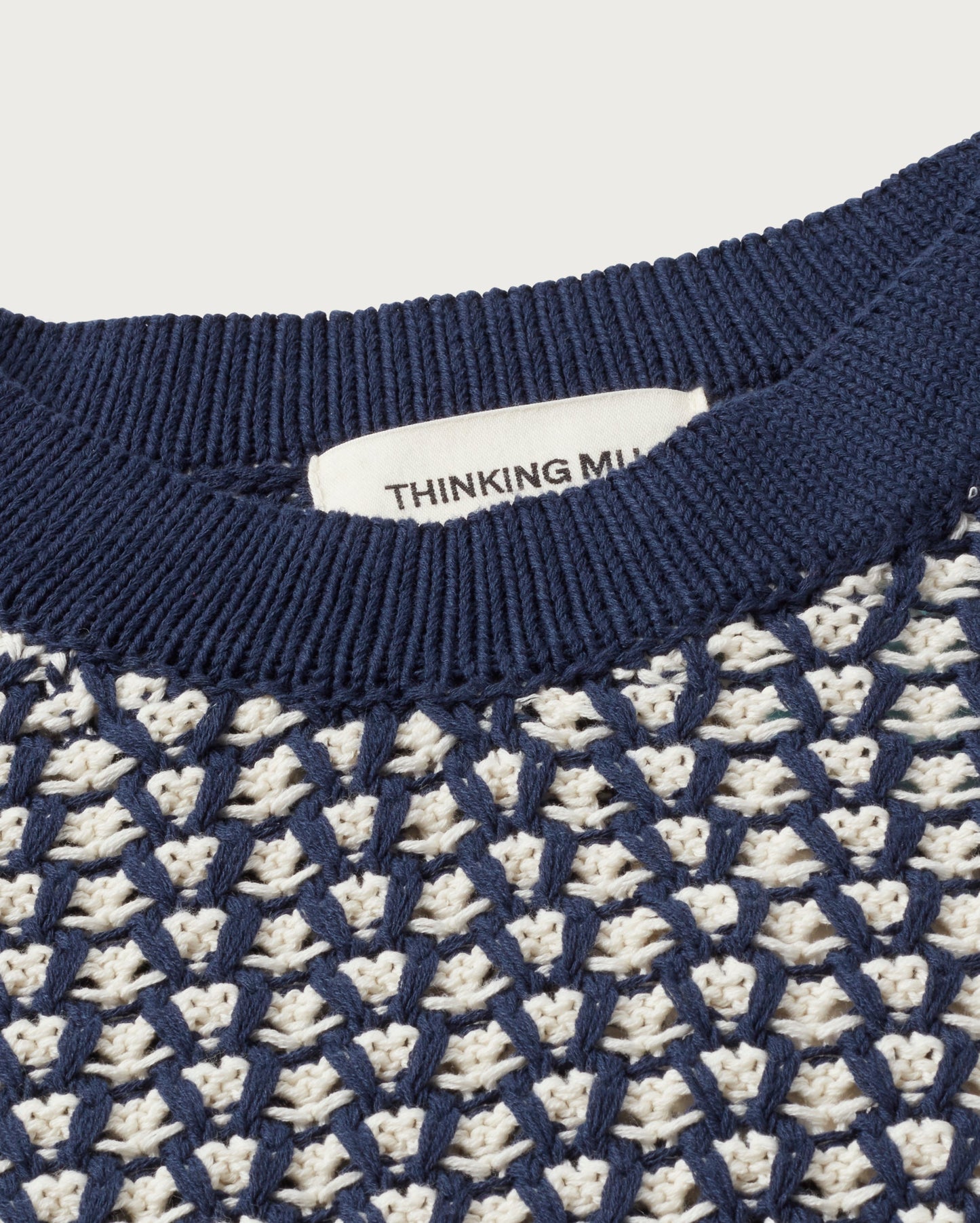 Pull sans manches tricoté en coton recyclé | Marine "navy aria knitted vest"