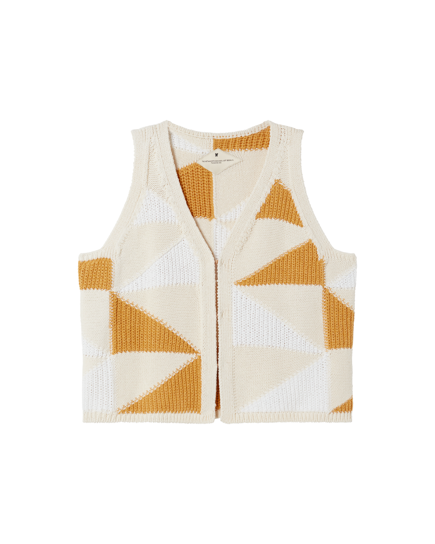 Top en maille en matières recyclées | multicolore "ecru robbie knitted vest"
