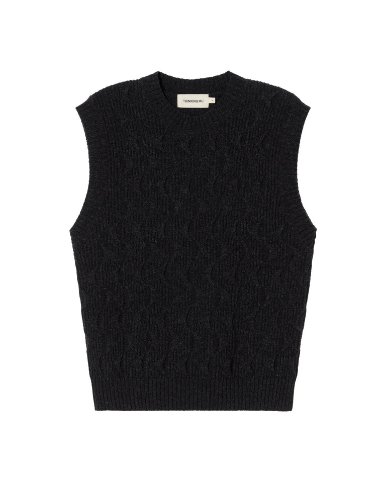 pull sans manches | gris "marengo luna knitted vest"
