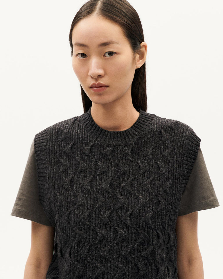 pull sans manches | gris "marengo luna knitted vest"
