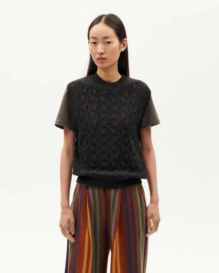 pull sans manches | gris "marengo luna knitted vest"