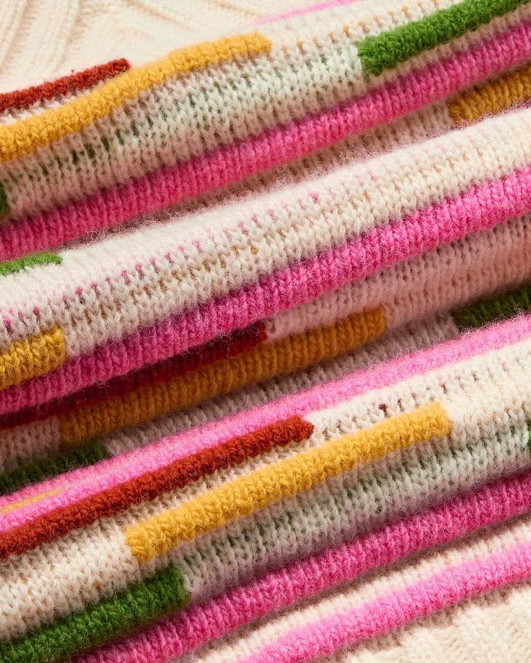 pull sans manches en laine et coton bio | multicolore "stripe multicolor mica knitted vest"