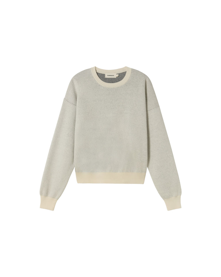 Pull en coton bio et laine certifiée | écru "flowers philis knitted sweater"
