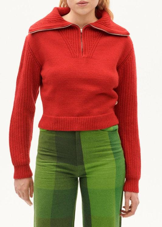 Pull en laine | rouge "red tanit knitted sweater"