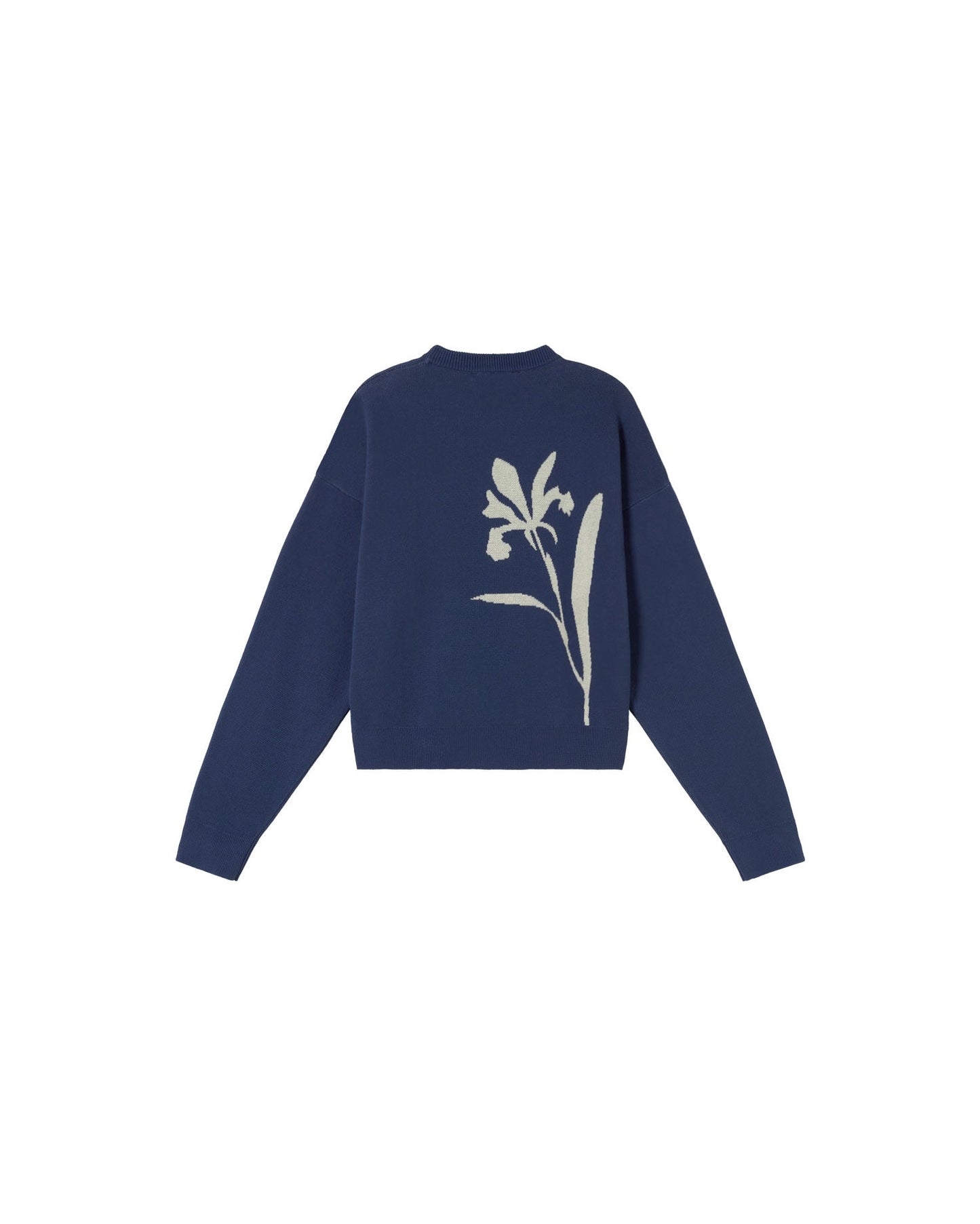 Pull en coton biologique | bleu "cobalt flower philis knit sweater - blue"