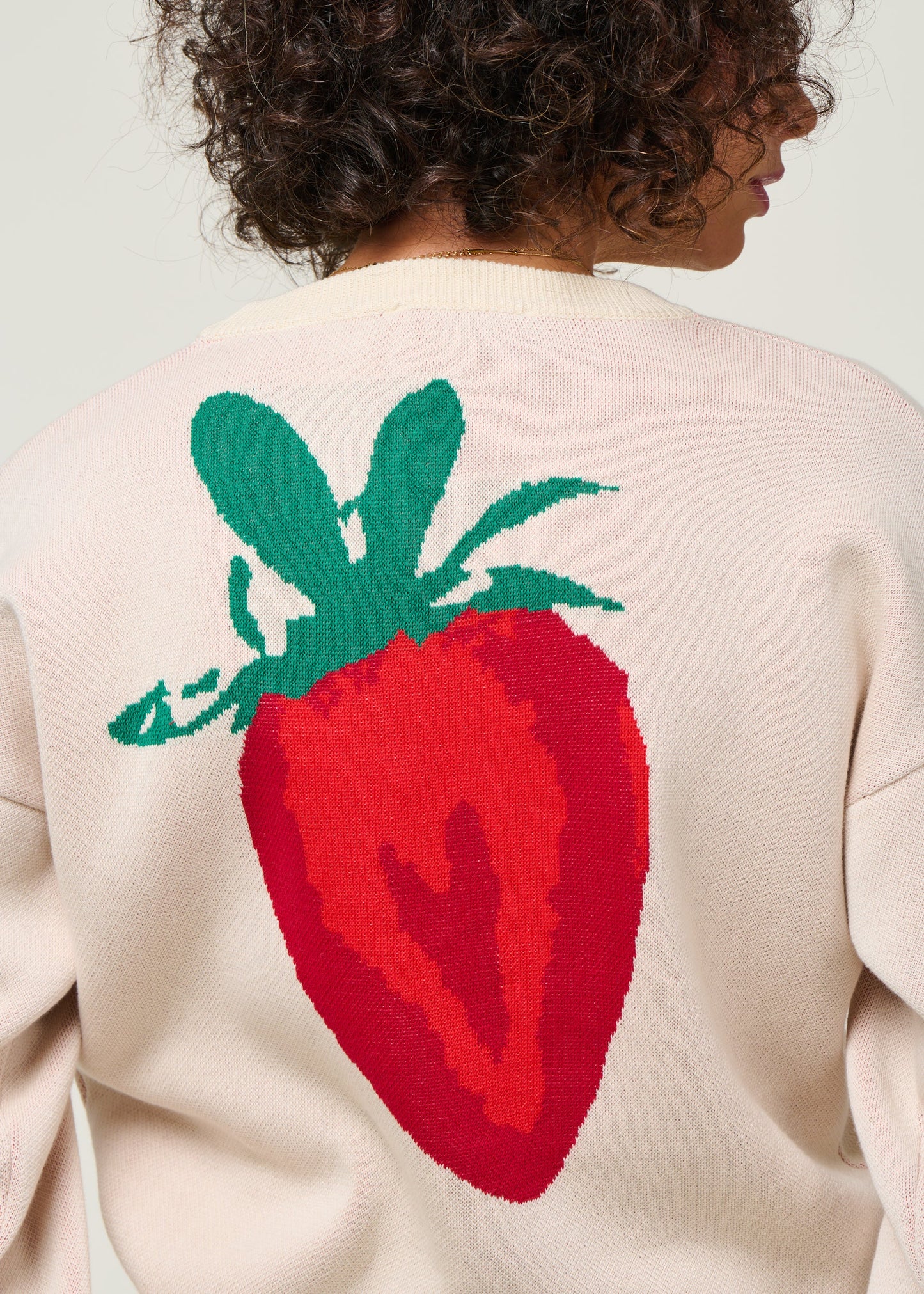 Pull en coton bio | écru "strawberry philis knitted sweater - white"