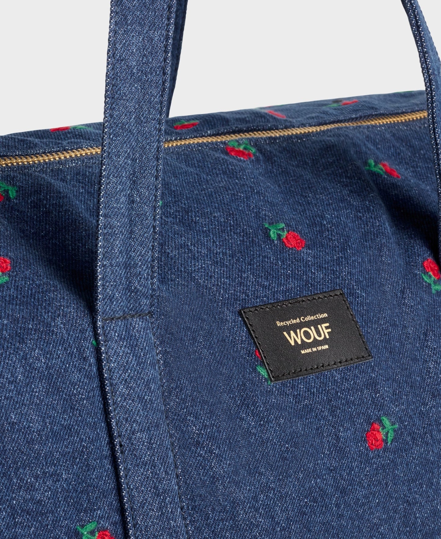 Sac bowling en coton bio | denim imprimé "amy"