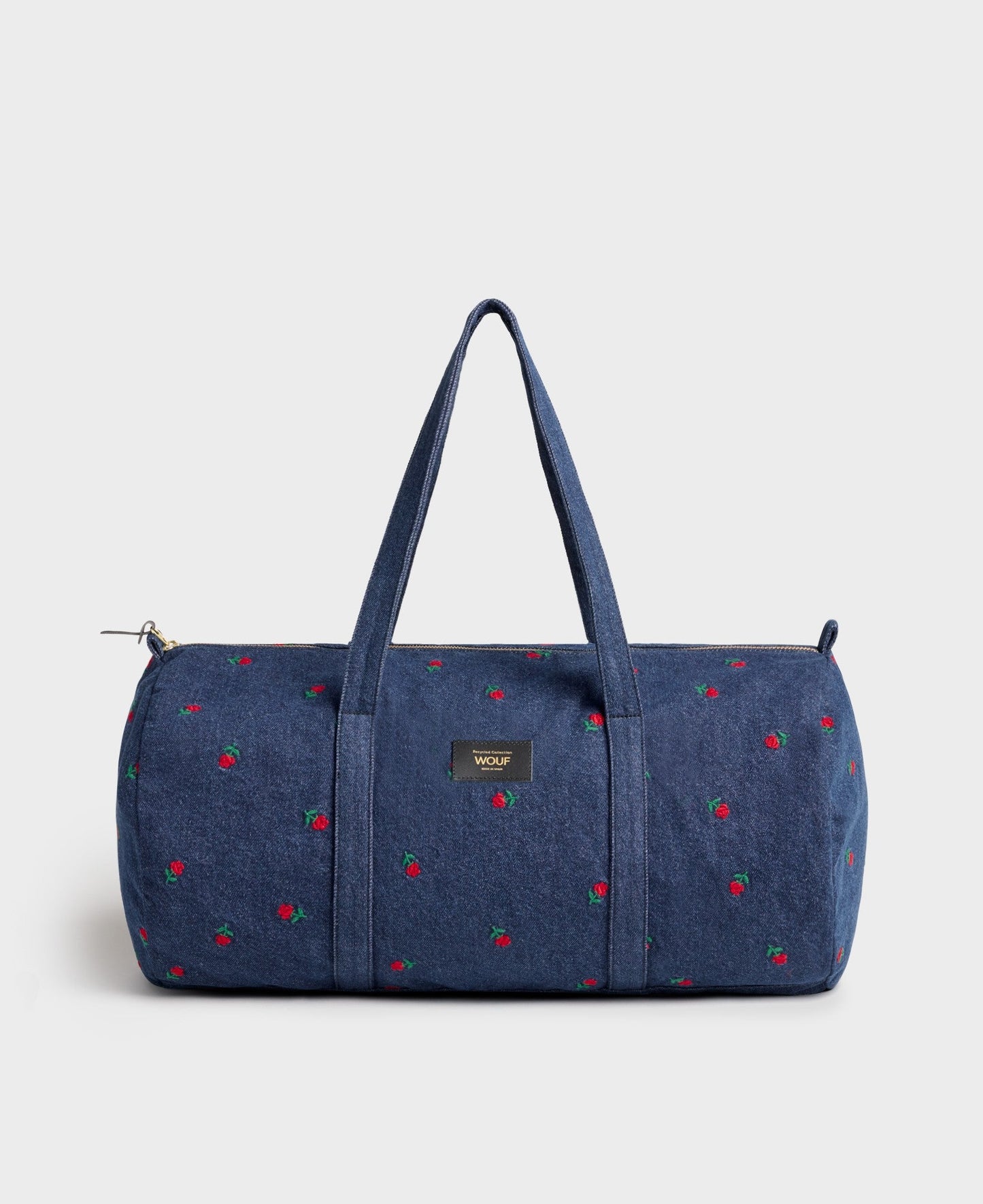 Sac bowling en coton bio | denim imprimé "amy"