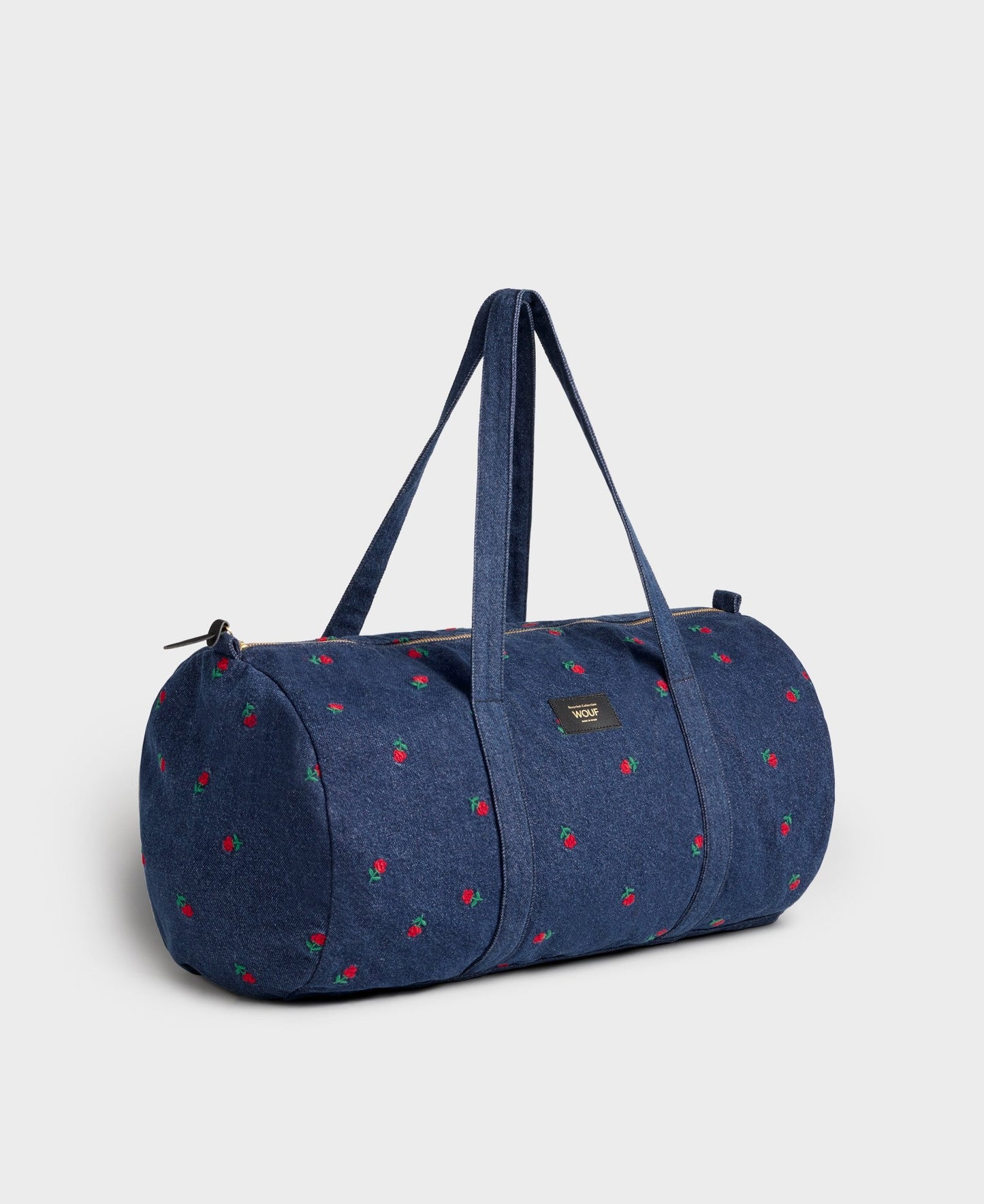 Sac bowling en coton bio | denim imprimé "amy"