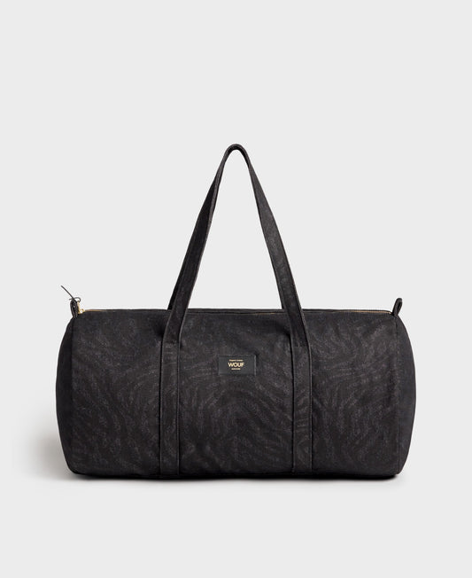 Sac bowling en coton bio | noir imprimé "dafne bowling bag"