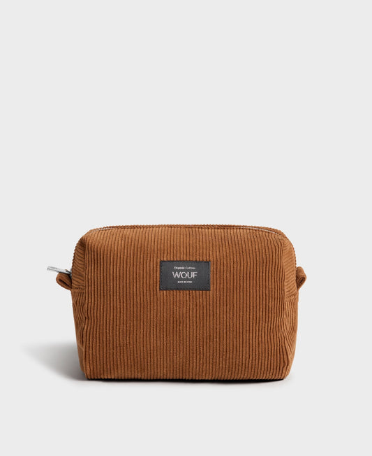 Trousse de toilette en coton bio | "caramel toiletry bag"