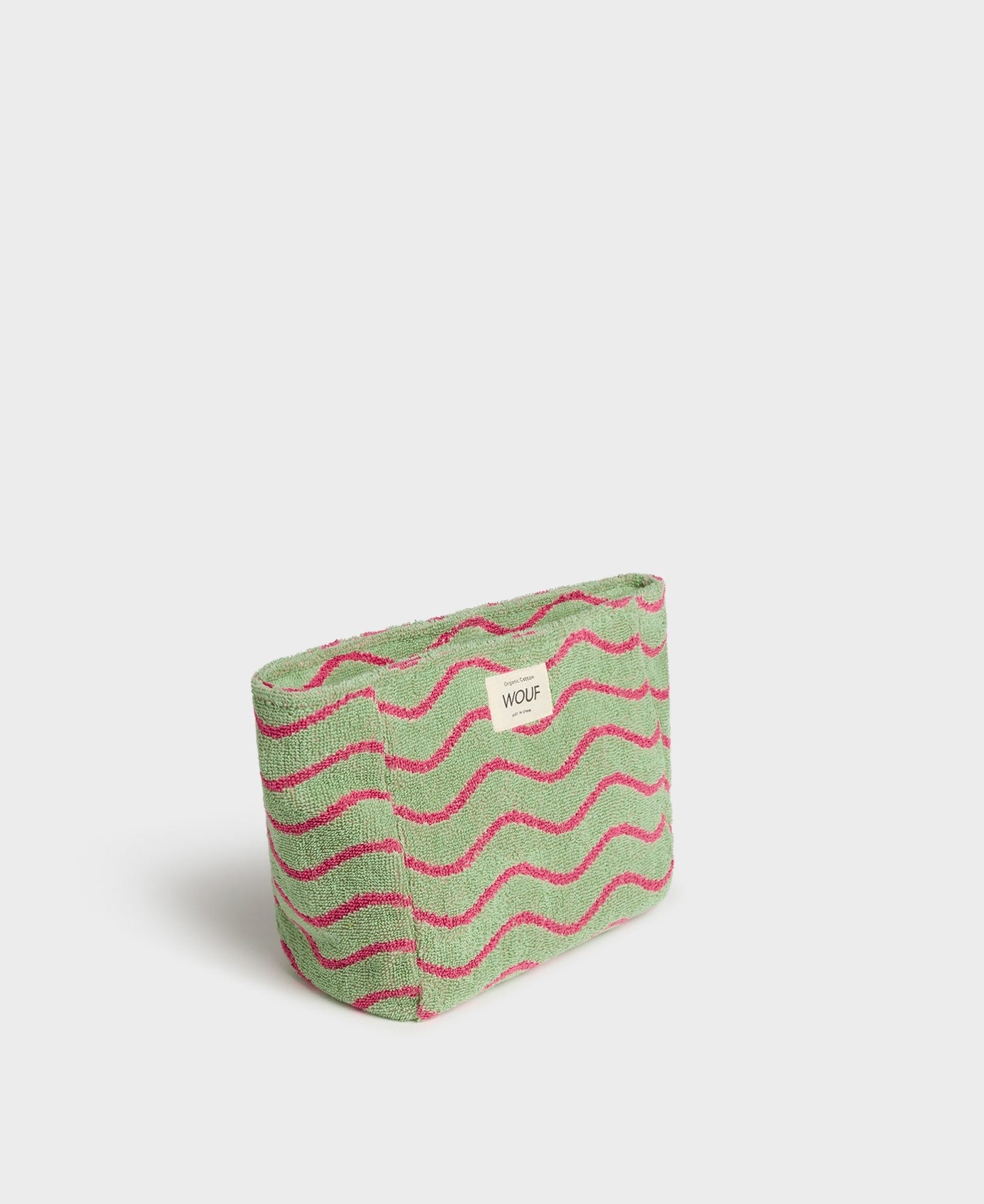 Trousse de toilette à motifs en coton bio | "wavy toiletry bag"