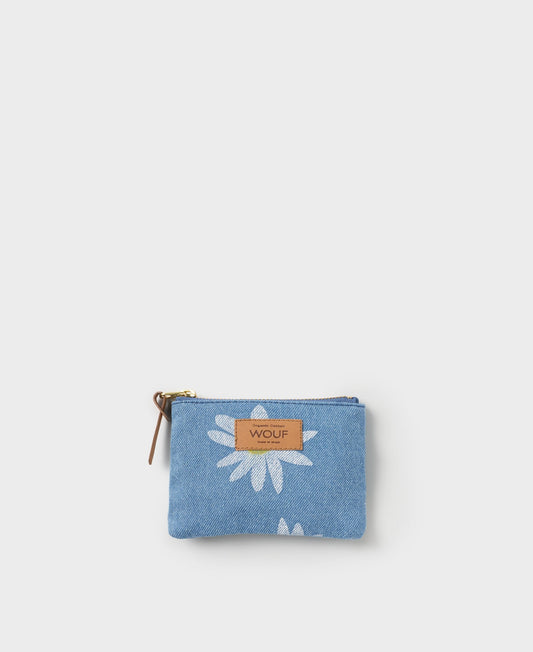 Pochette à motifs en denim de coton bio - drew small pouch