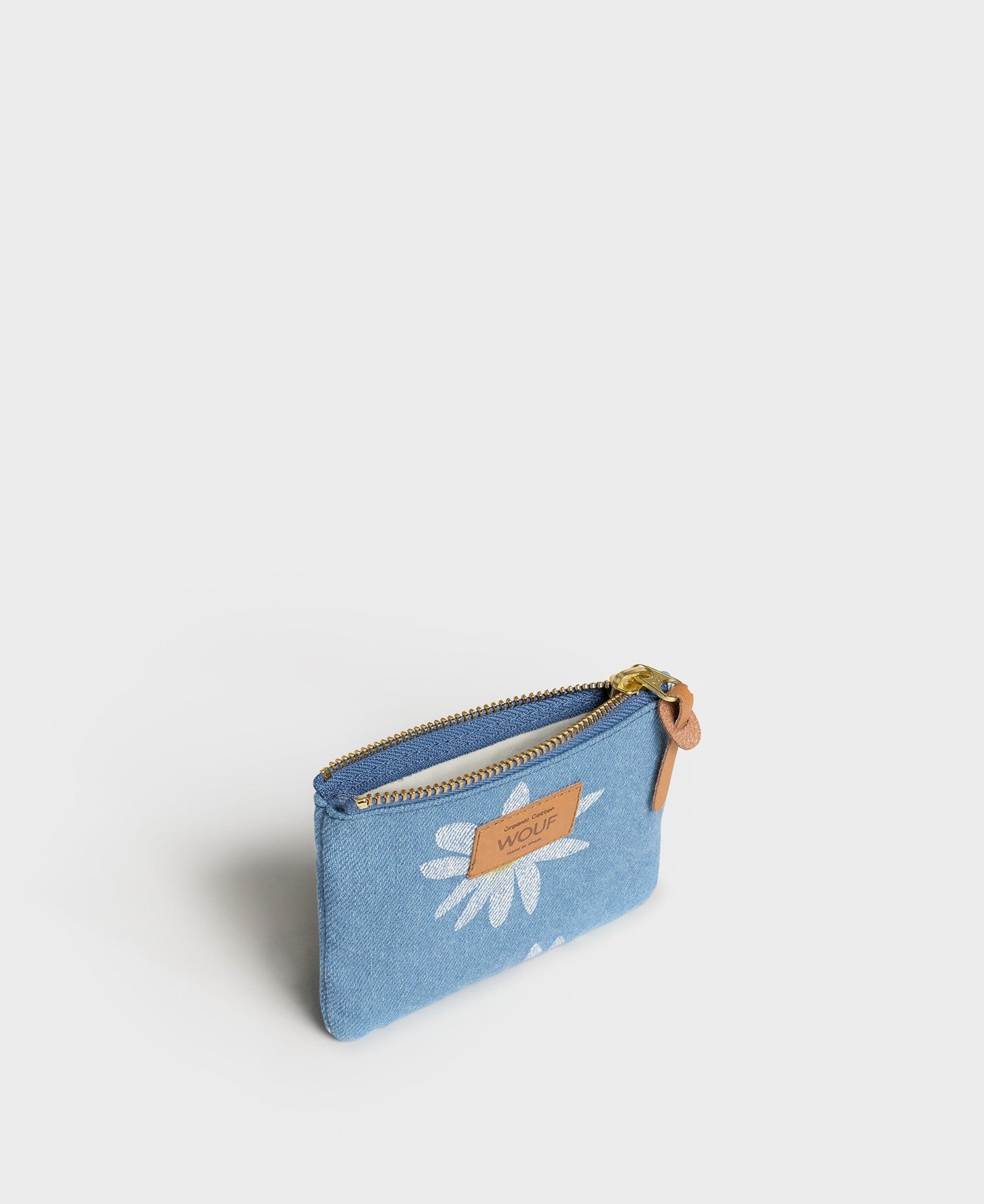 Pochette à motifs en denim de coton bio - drew small pouch