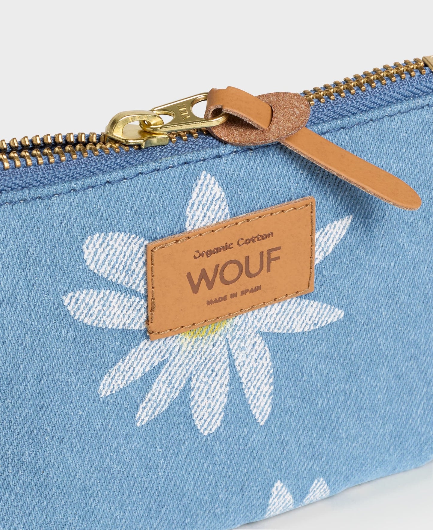 Pochette à motifs en denim de coton bio - drew small pouch