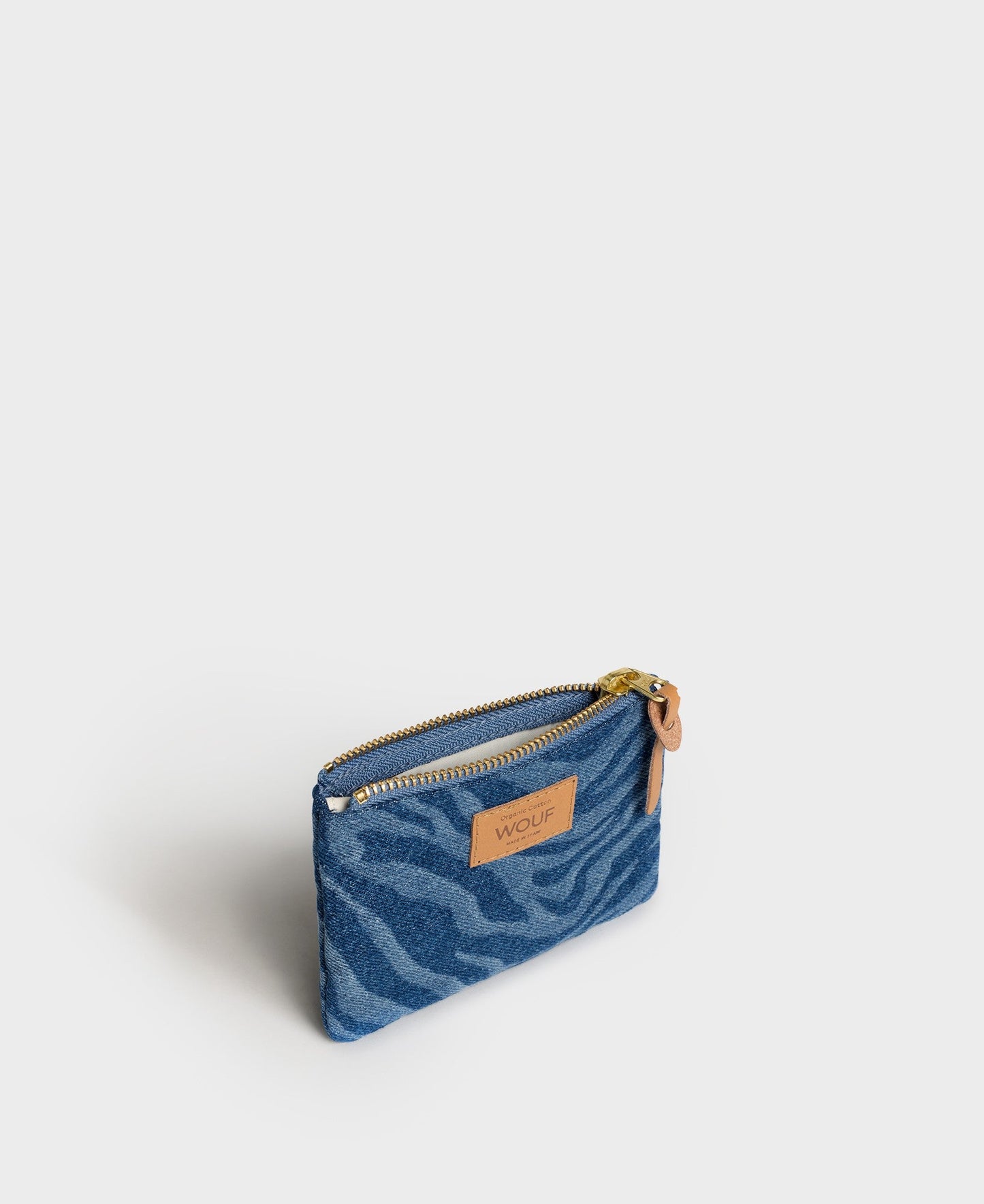 Pochette à motifs en denim de coton bio - sierra small pouch