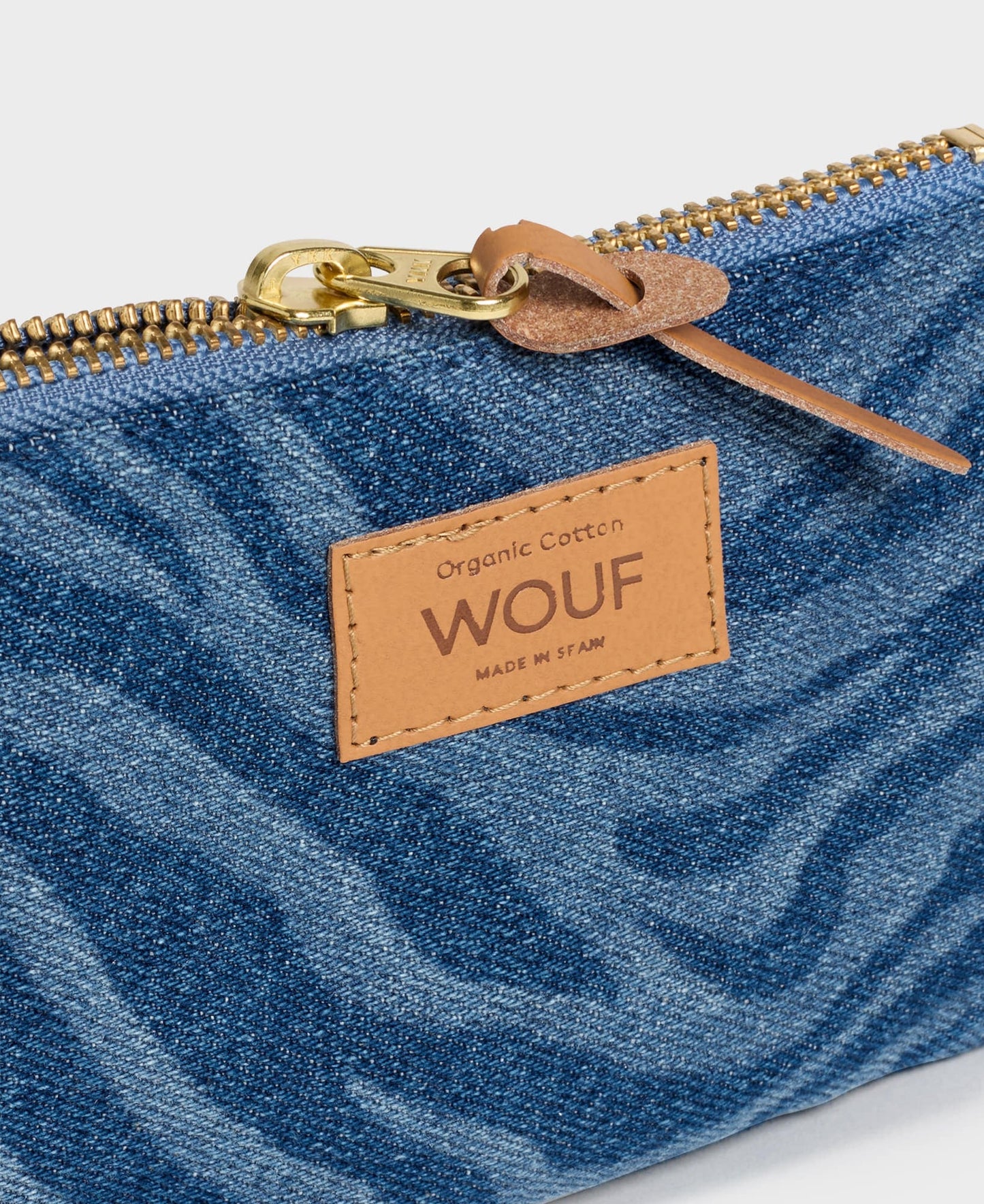 Pochette à motifs en denim de coton bio - sierra small pouch