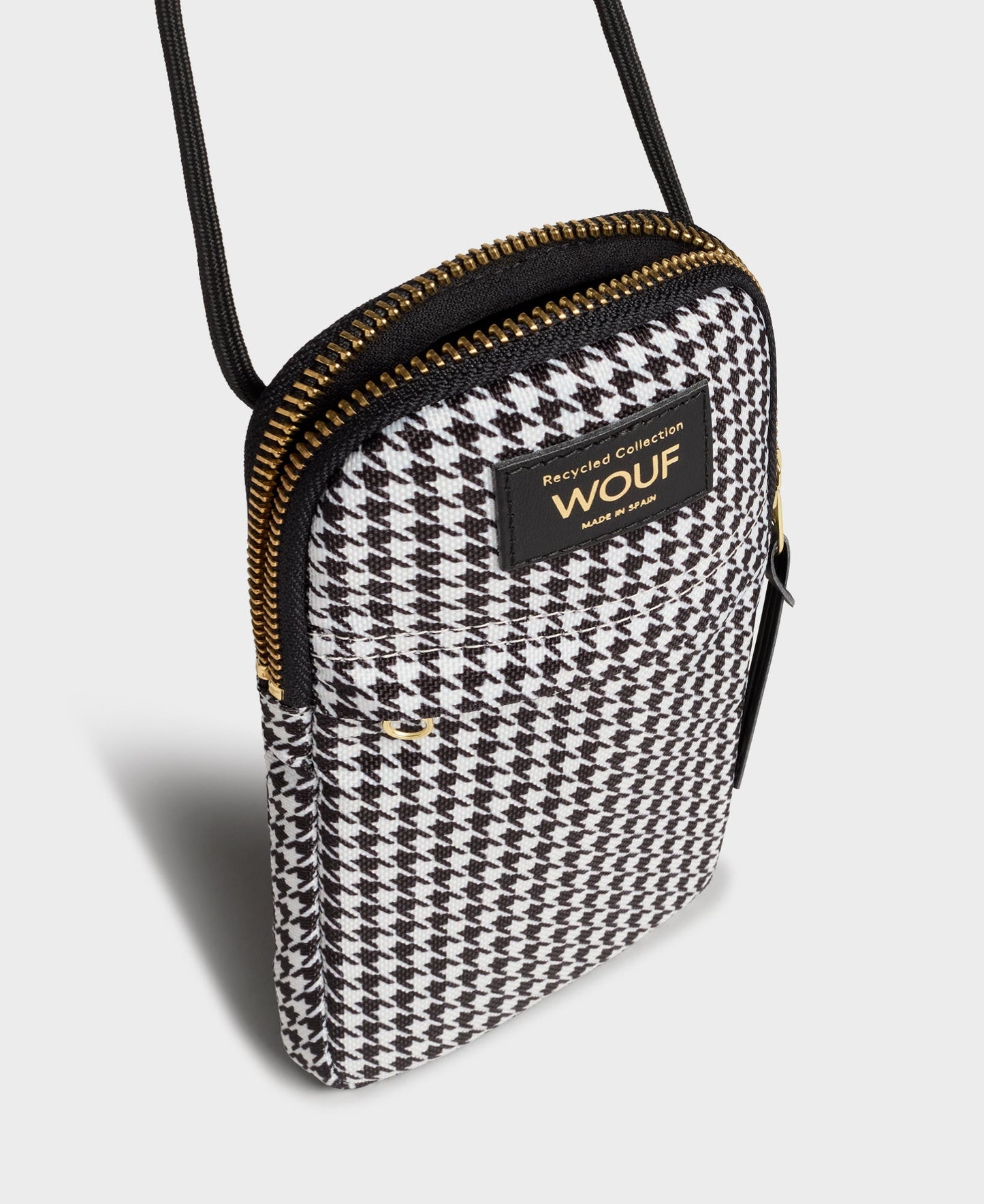 pochette téléphone en matières recyclées | carreaux "celine crossbody phone bag"