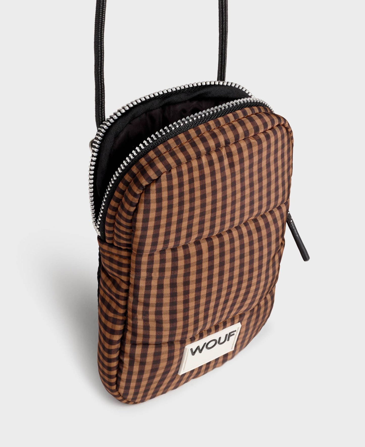 Pochette téléphone à carreaux en recyclé | "camille crossbody phone bag"
