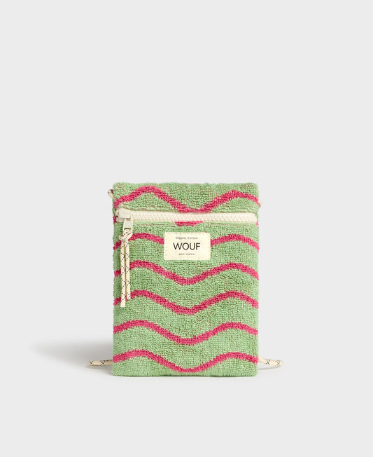 Pochette téléphone en coton bio | "wavy phone bag"