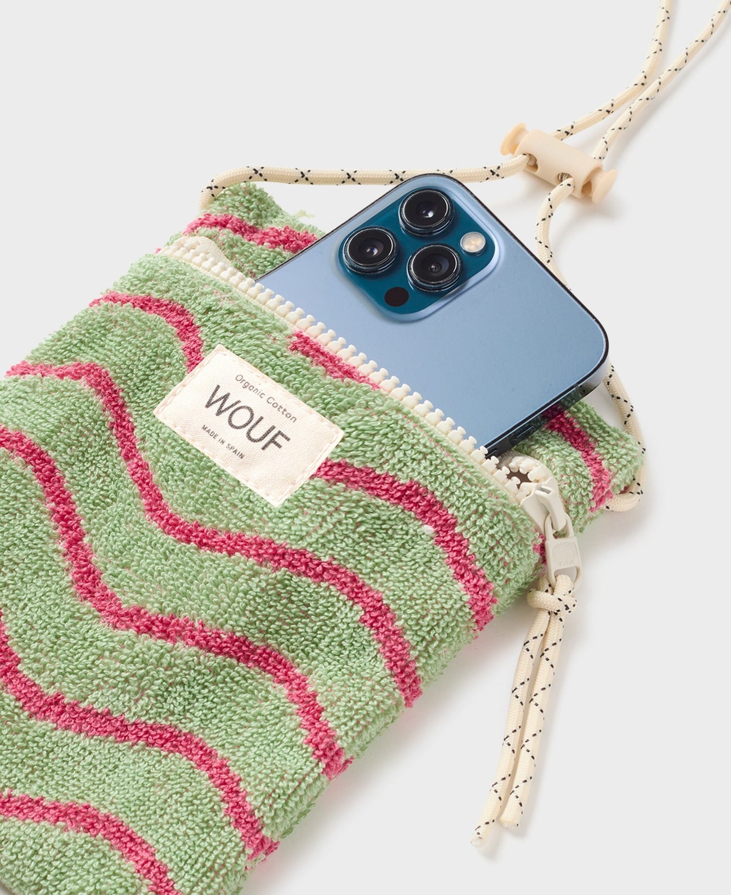 Pochette téléphone en coton bio | "wavy phone bag"