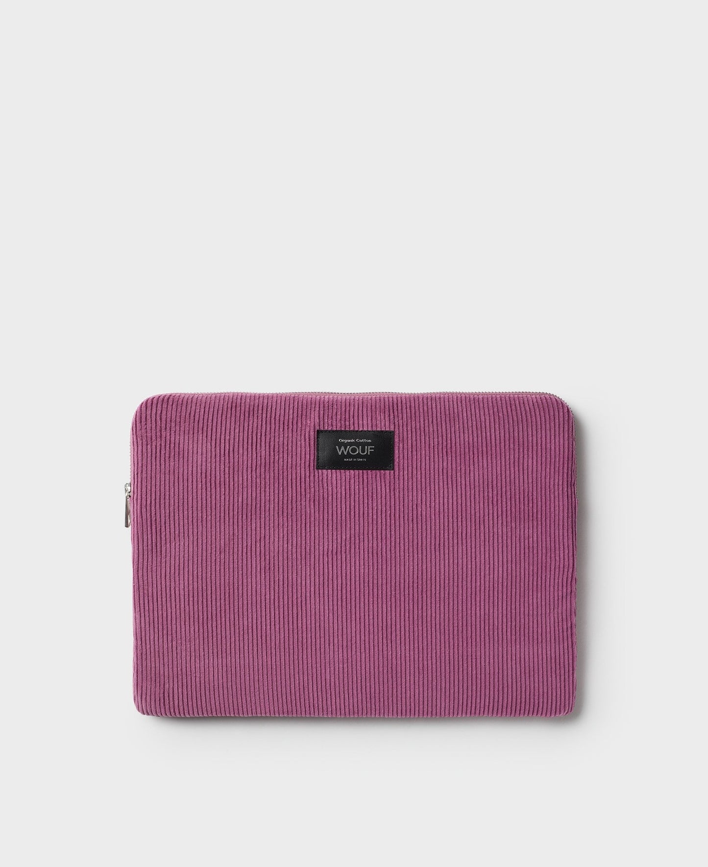 Pochette ordinateur côtelée en coton bio | "mauve laptop sleeve 13" & 14""