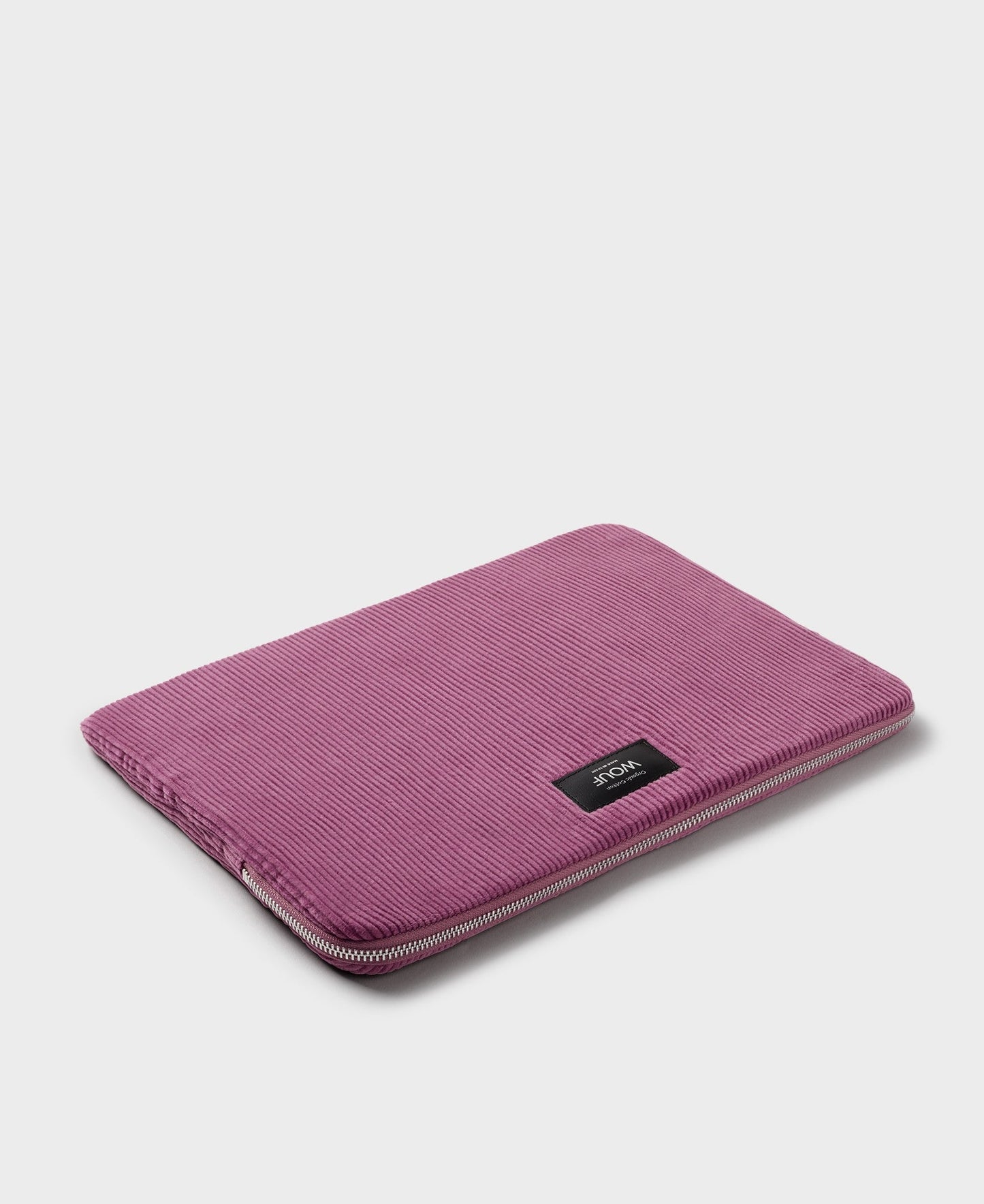 Pochette ordinateur côtelée en coton bio | "mauve laptop sleeve 13" & 14""