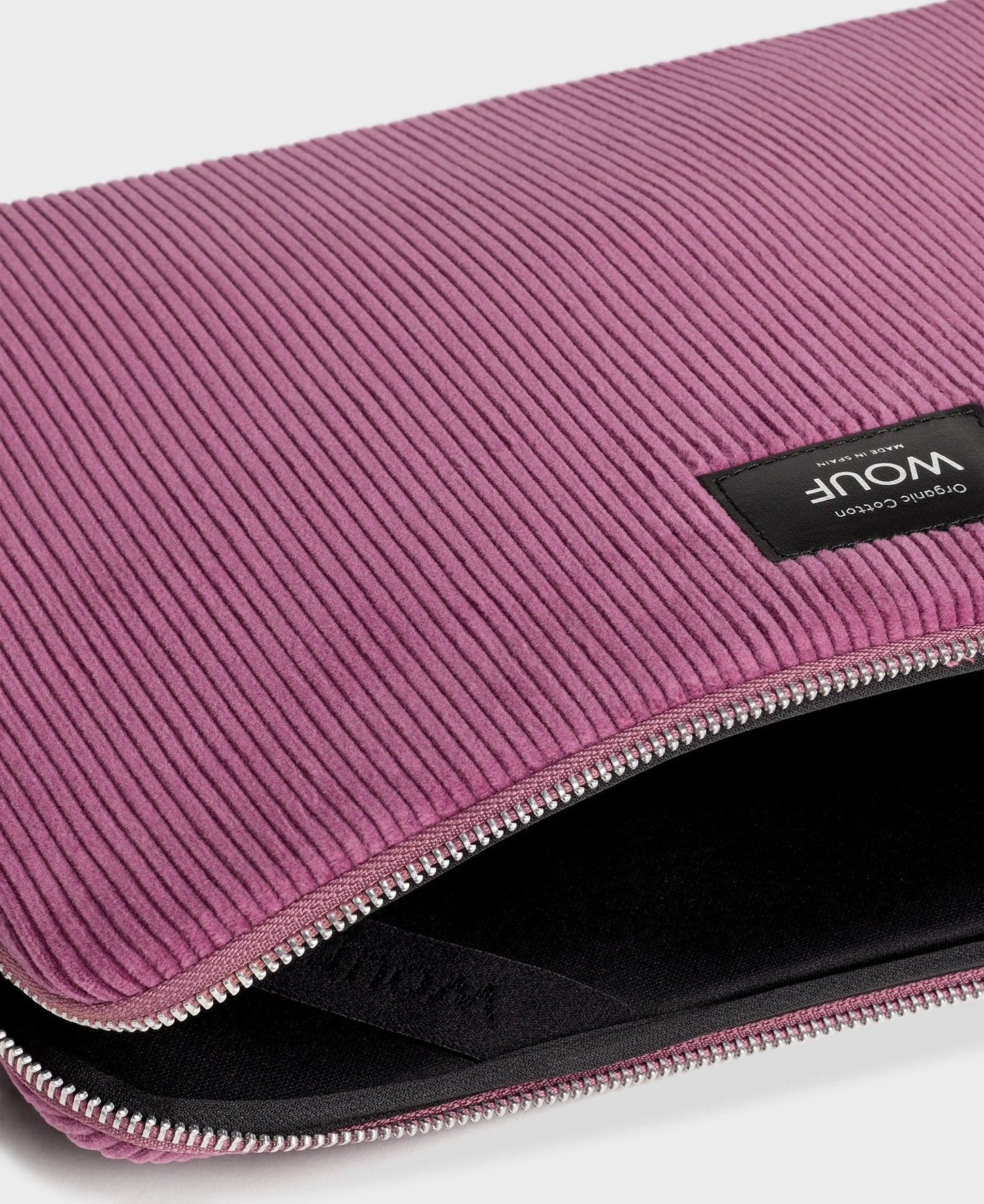 Pochette ordinateur côtelée en coton bio | "mauve laptop sleeve 13" & 14""