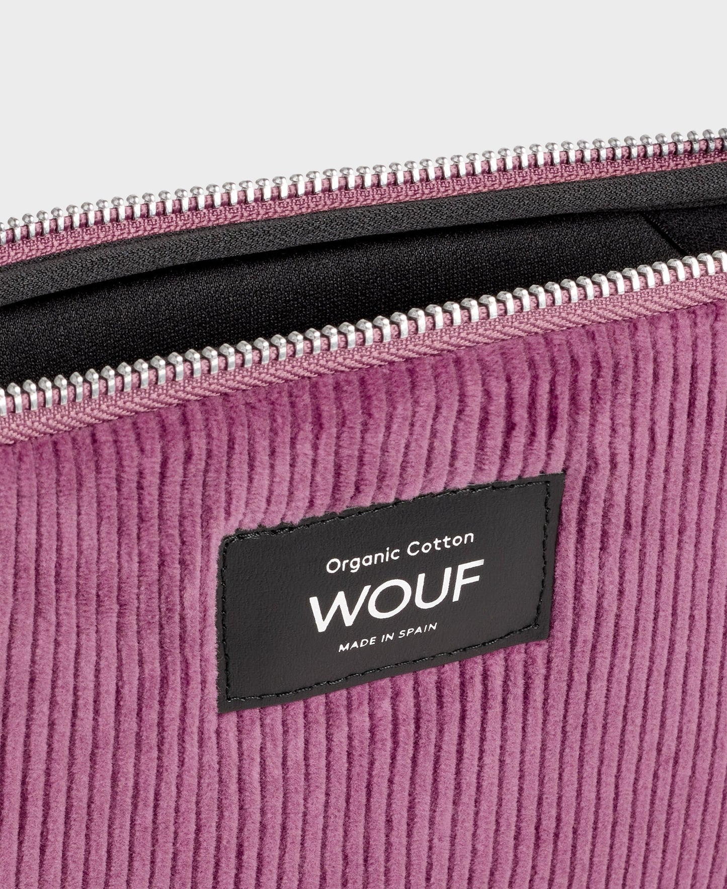 Pochette ordinateur côtelée en coton bio | "mauve laptop sleeve 13" & 14""