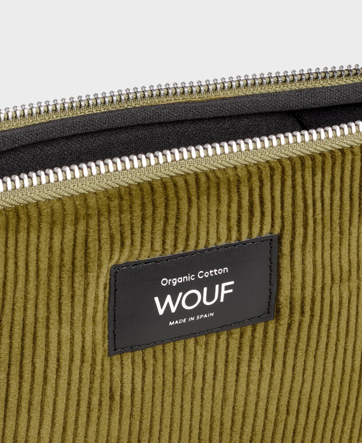 Pochette ordinateur côtelée en coton bio | "olive laptop sleeve 13"&14""