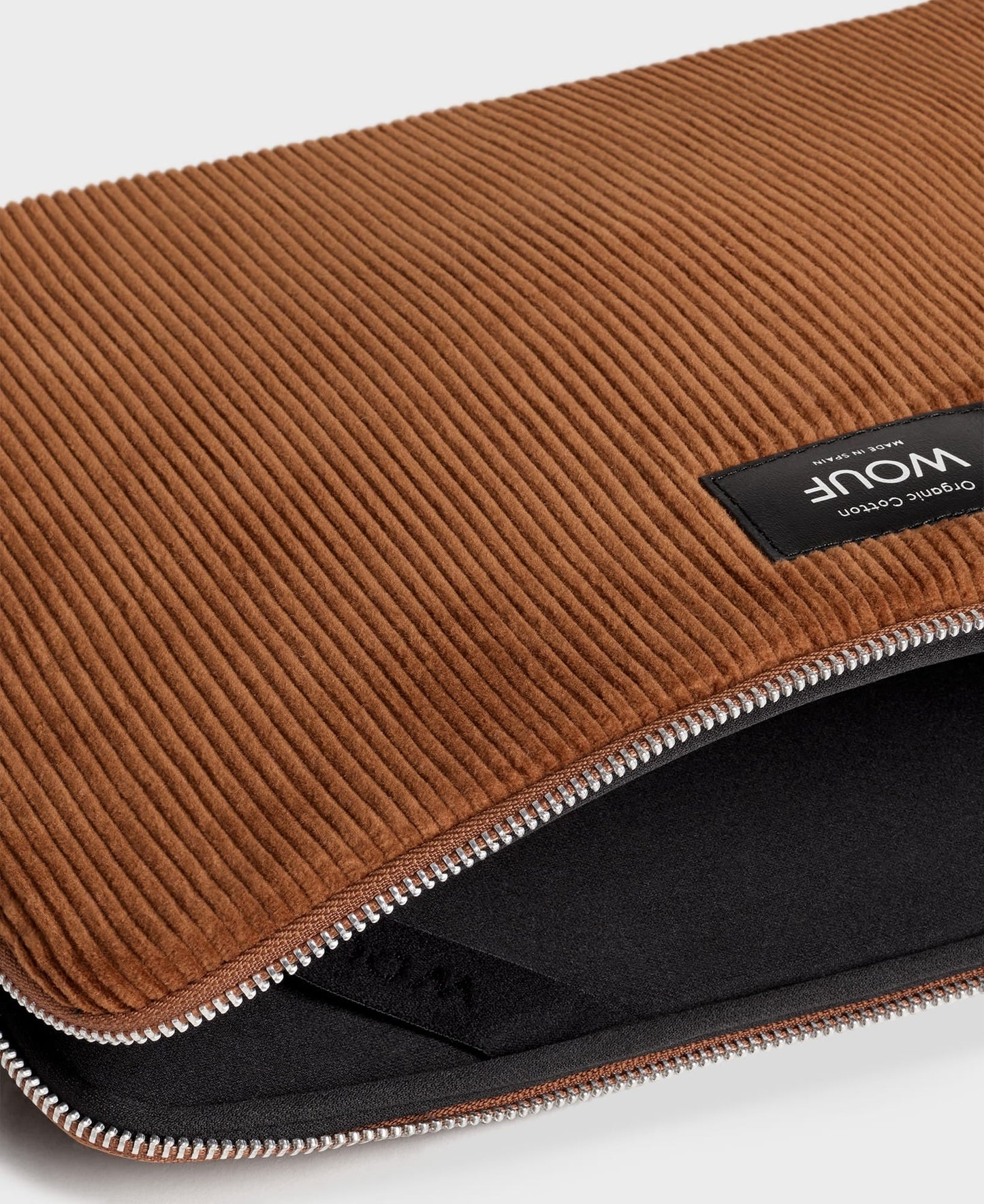 Pochette ordinateur côtelée en coton bio | "caramel laptop sleeve 13" & 14""