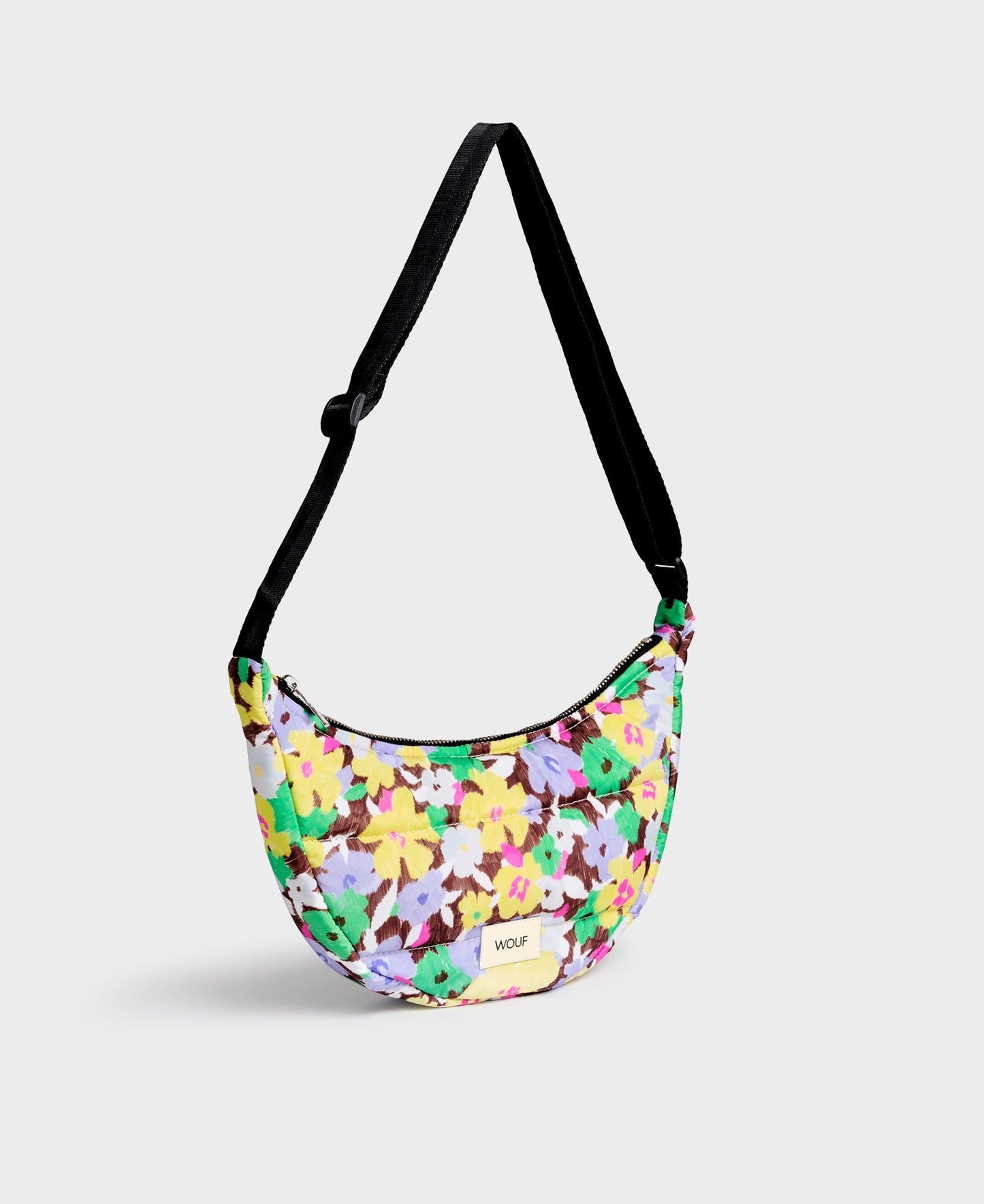 Banane matelassée à motifs en recyclé - lola crossbody bag