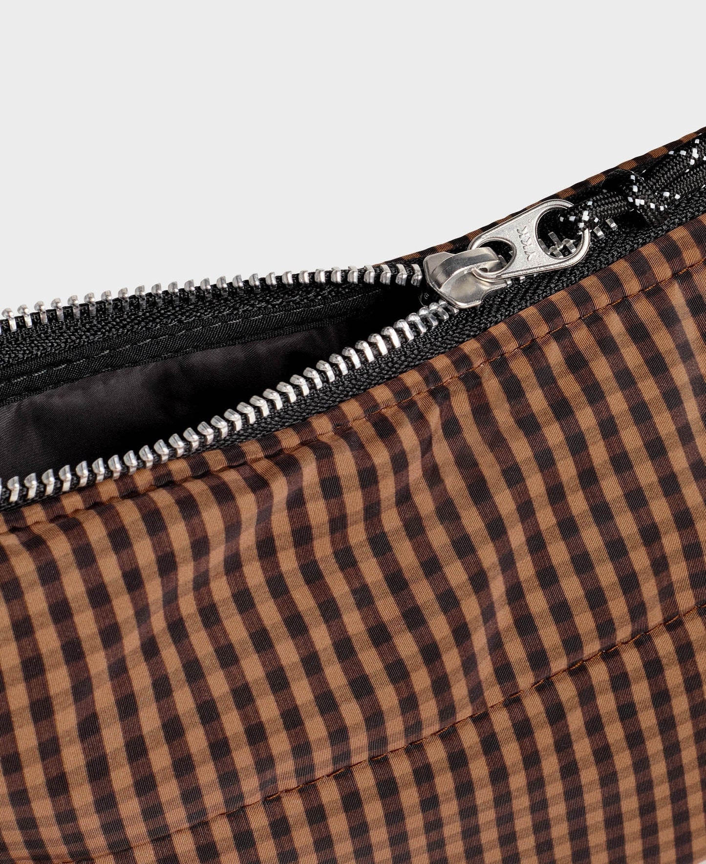 Banane matelassée en recyclé | Carreaux marron "camille crossbody bag"