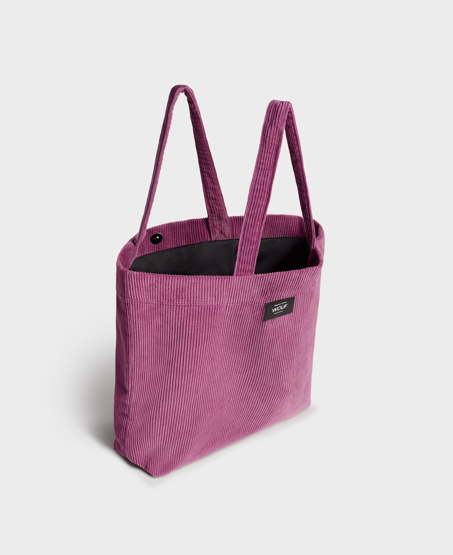 Sac cabas mauve en velours de coton bio | "mauve tote bag"