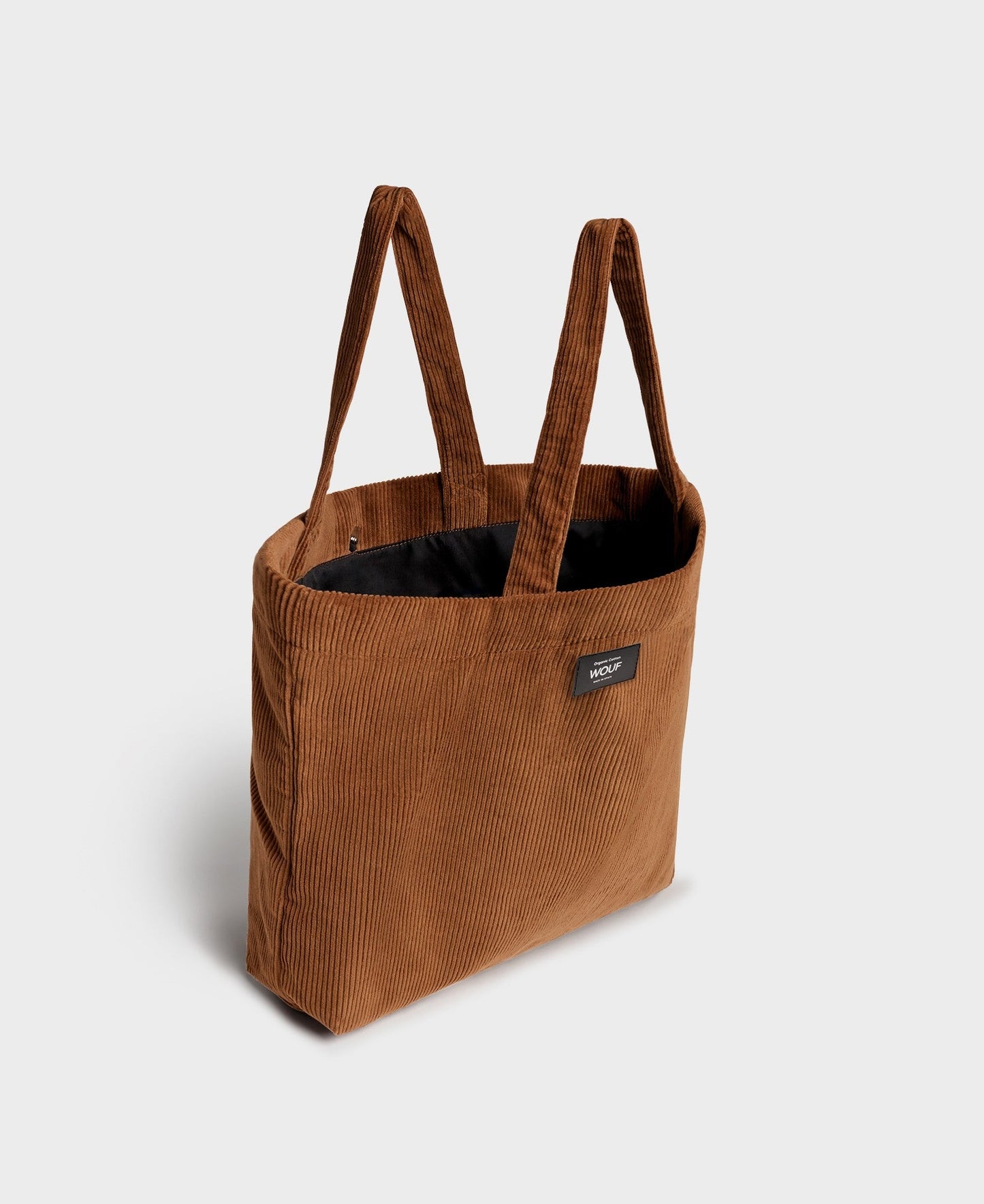 Sac cabas caramel en velours de coton bio | "caramel tote bag"