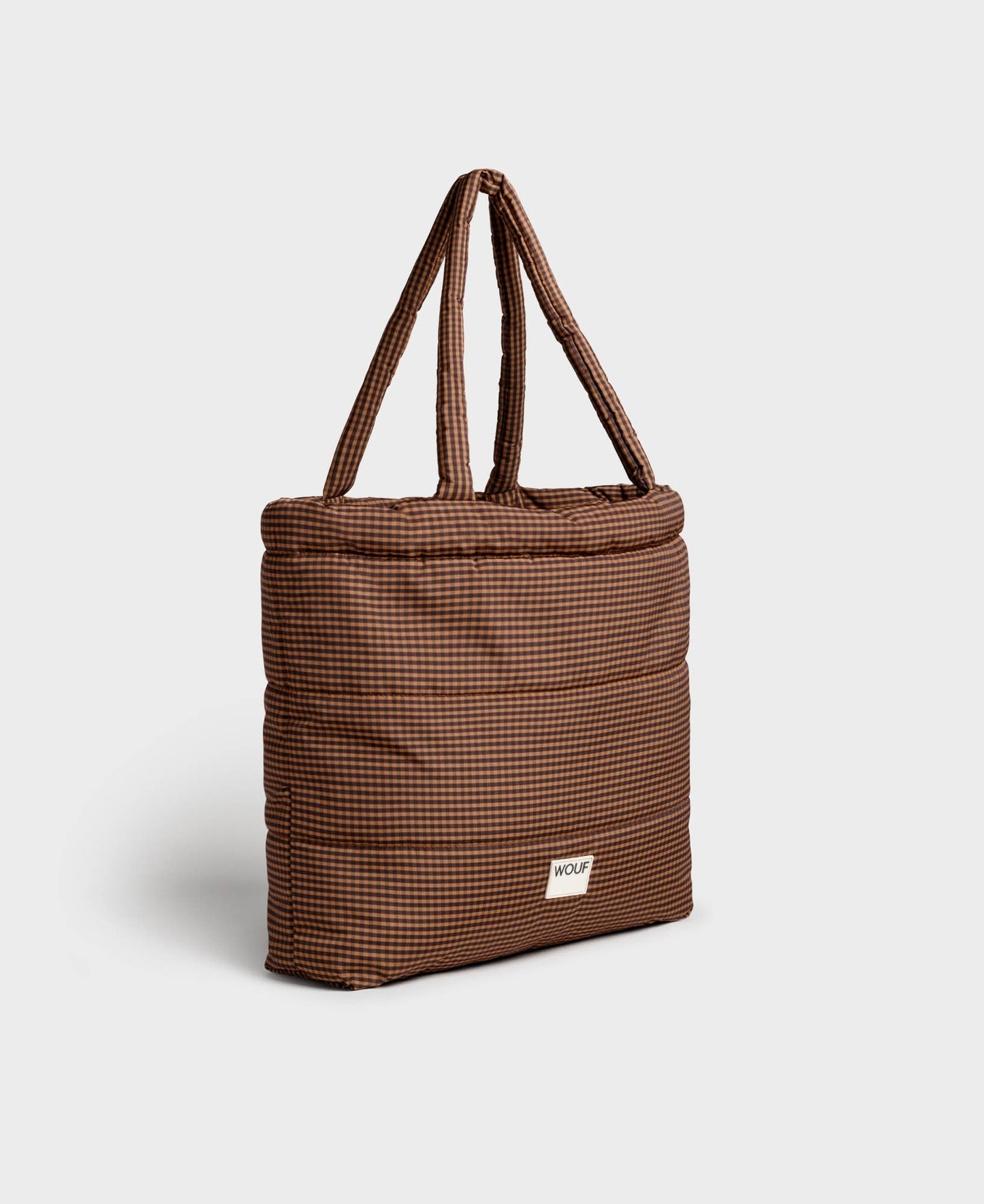 Tote bag à carreaux matelassé en recyclé | "camille tote bag"