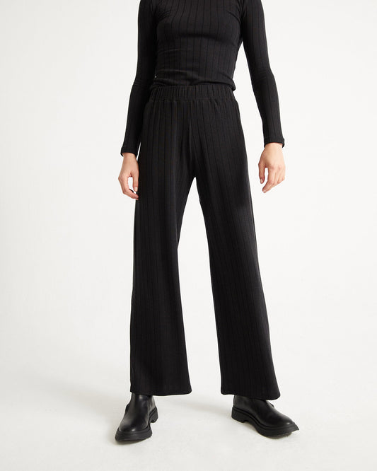 Pantalon noir en mélange de matières - black trash dalia pants