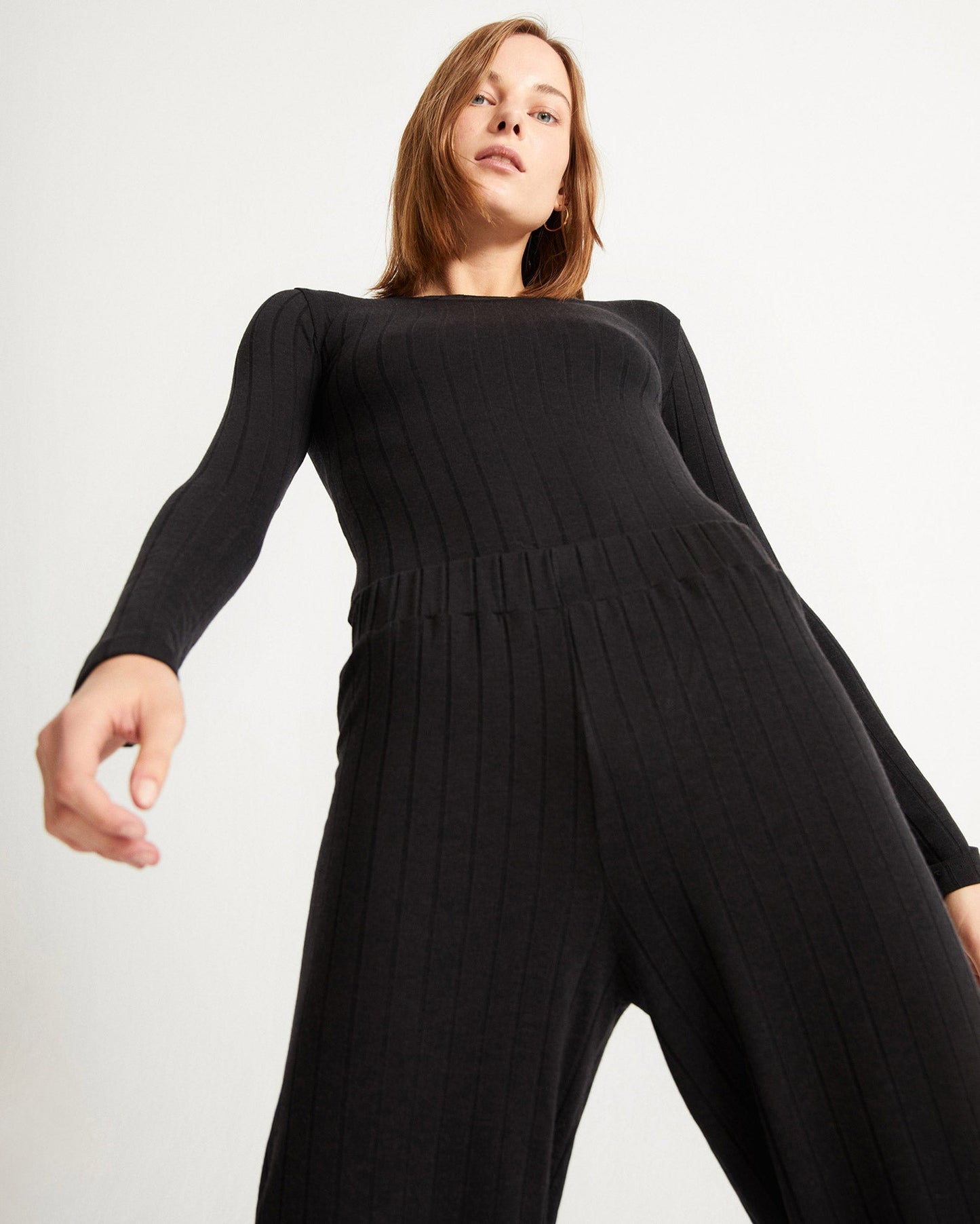 Pantalon noir en mélange de matières - black trash dalia pants