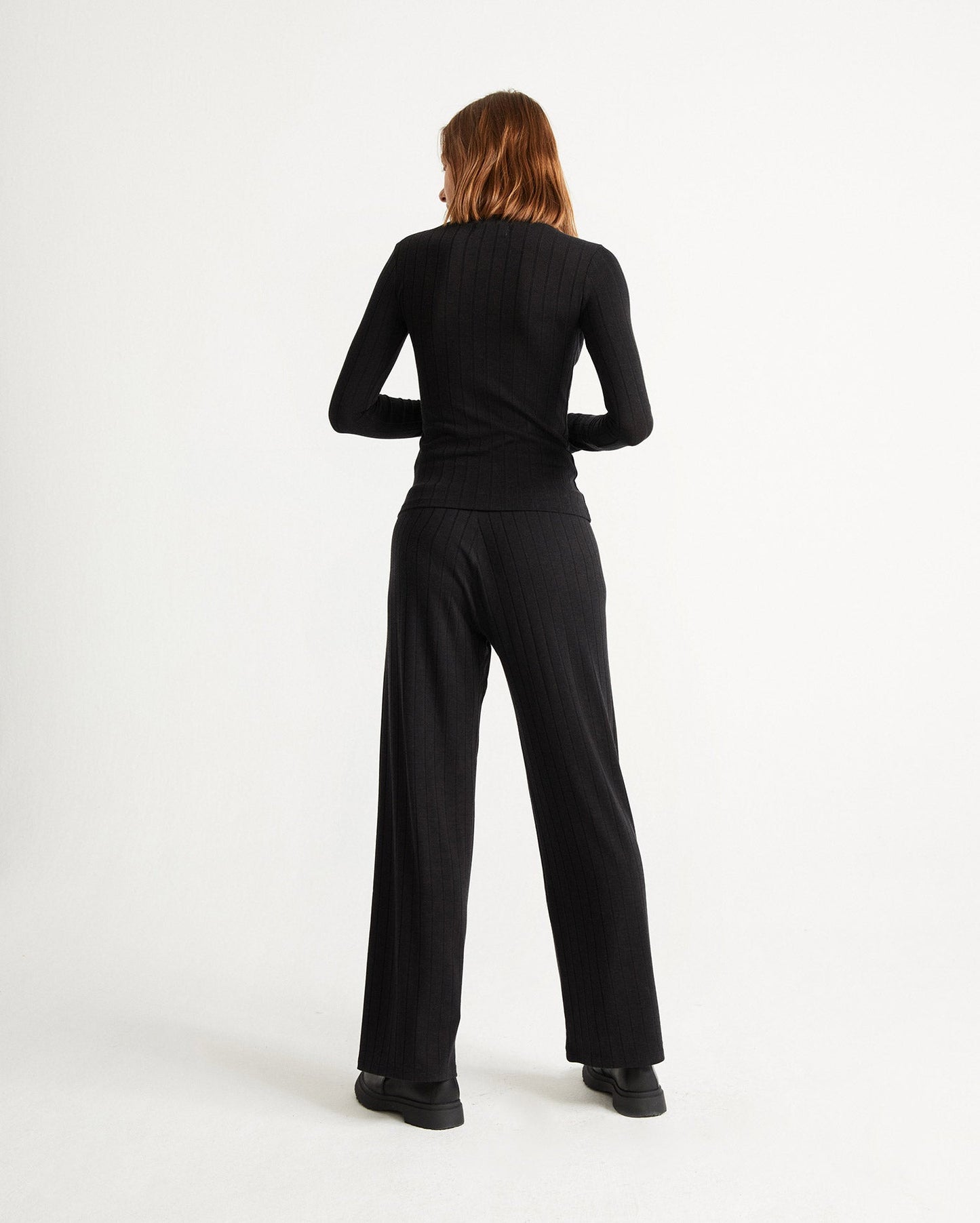 Pantalon noir en mélange de matières - black trash dalia pants