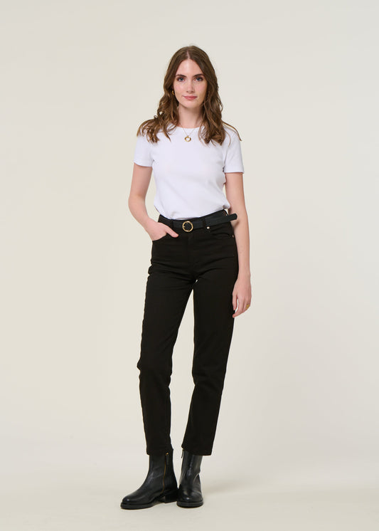 Pantalon droit en coton bio | noir "black nele pants"