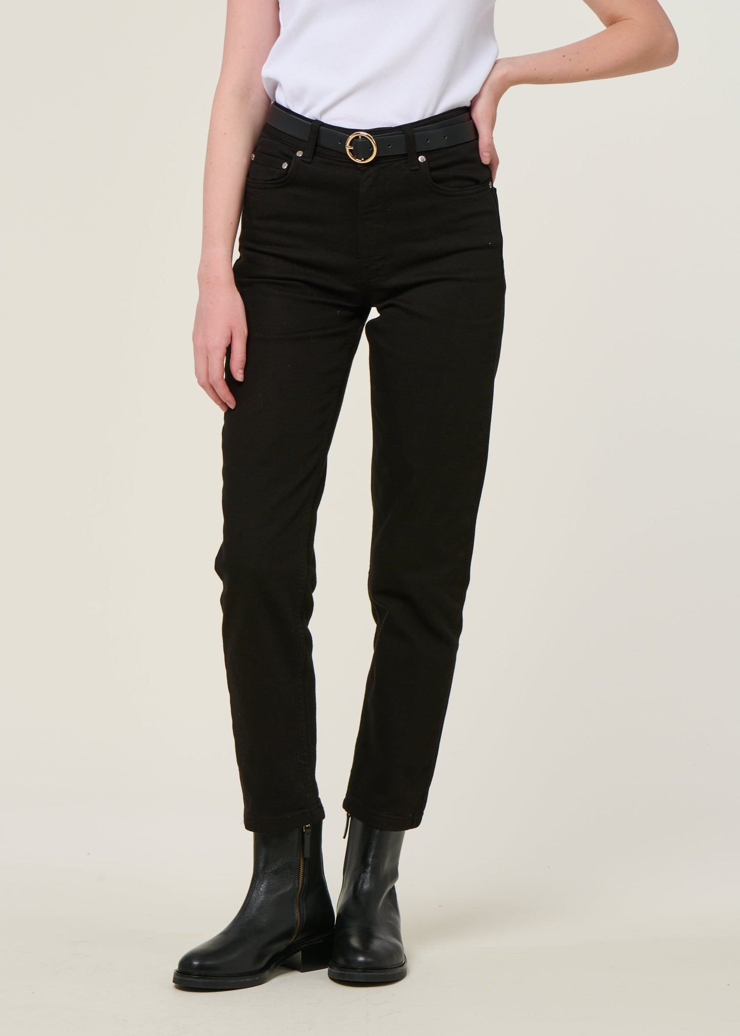 Pantalon droit en coton bio | noir "black nele pants"