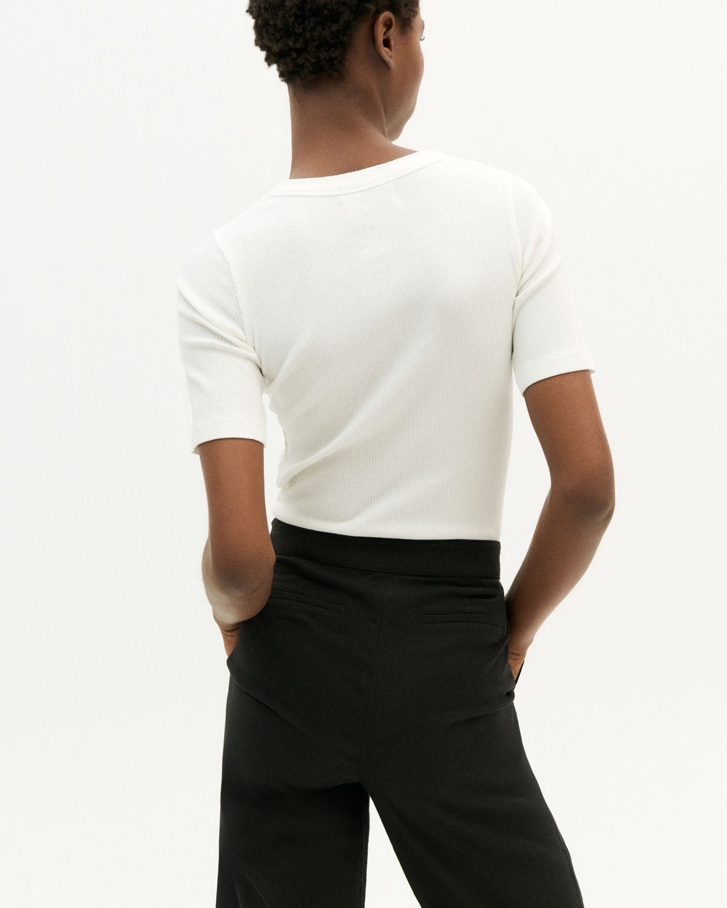 Pantalon évasé en coton bio | noir "black karina pants"