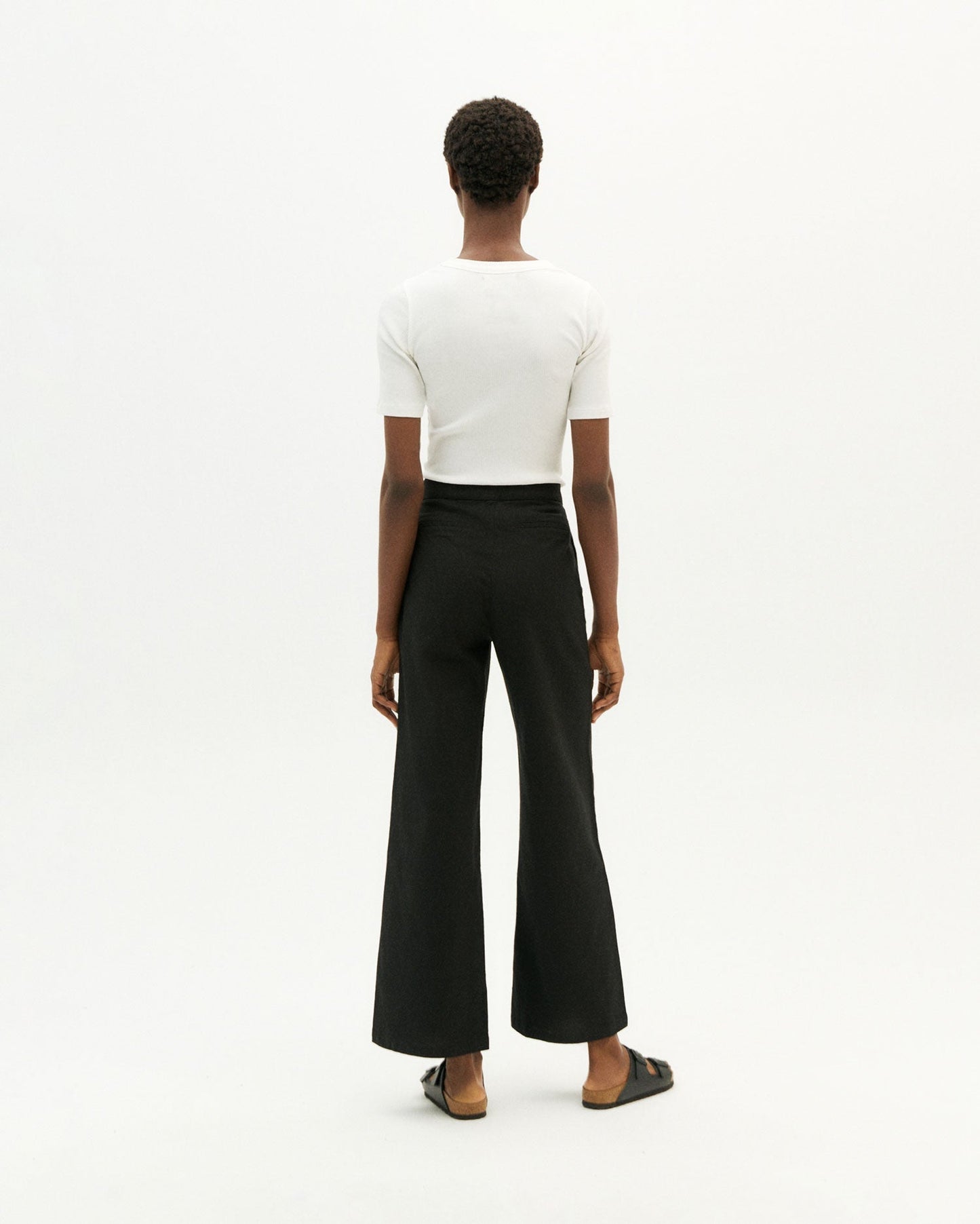 Pantalon évasé en coton bio | noir "black karina pants"