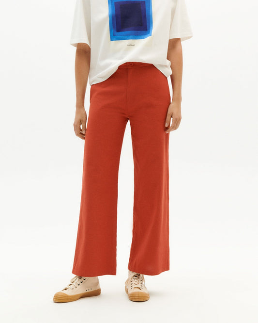 Pantalon ample en coton bio | Rouge orangé "crimson karina pants"
